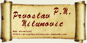Prvoslav Milunović vizit kartica
